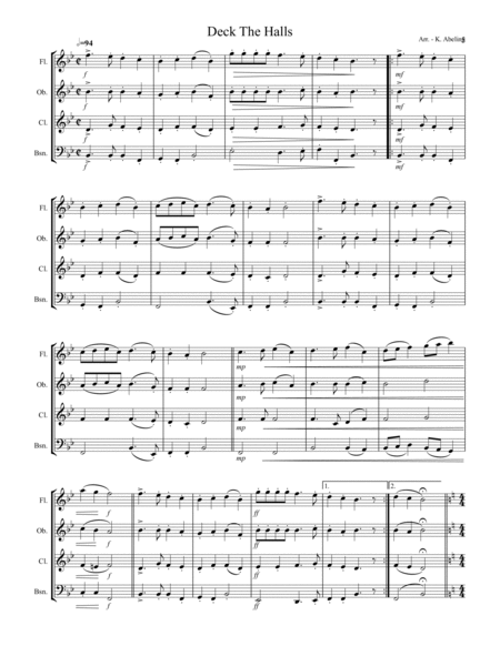 20 Traditional Christmas Carols Volume I (for Woodwind Quartet) image number null