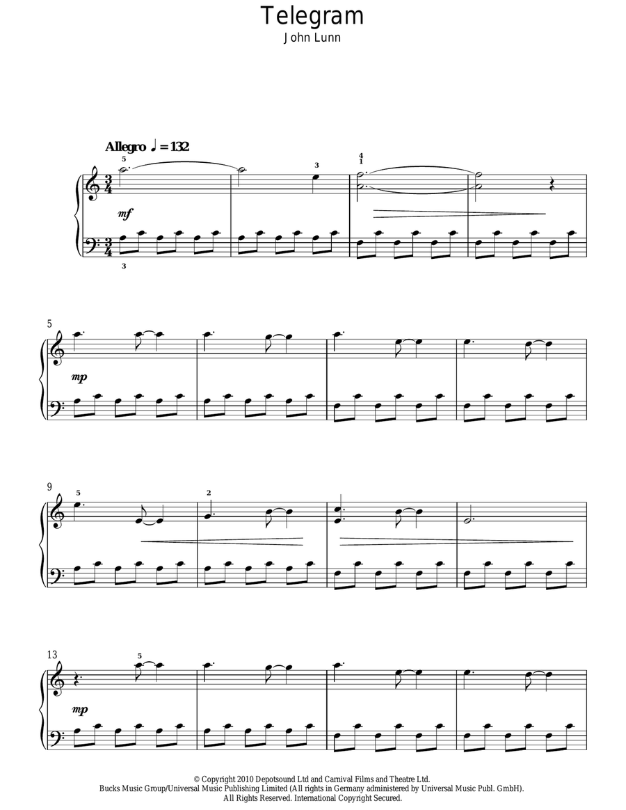 Telegram Easy Piano scores gallery preview page 1