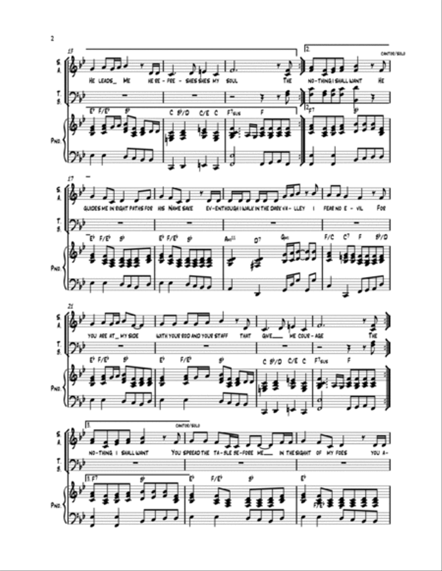 Psalm 23 The Lord Is My Shepherd Voice scores gallery preview page 2