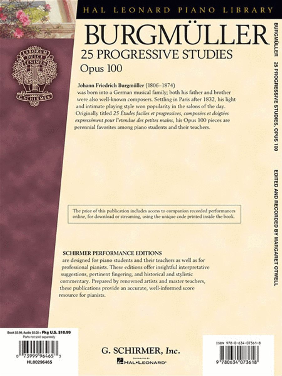 Burgmüller – 25 Progressive Studies, Opus 100 image number null