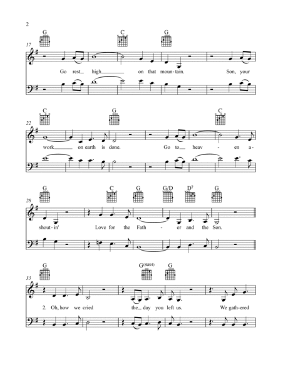 Go Rest High On That Mountain Piano scores gallery preview page 3