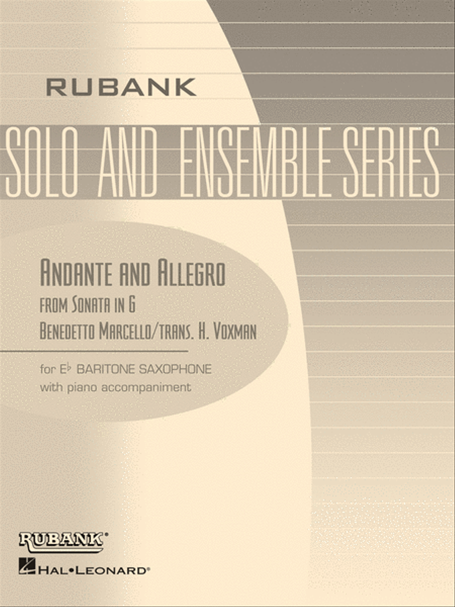Andante and Allegro (from Sonata in G) Baritone Saxophone scores gallery preview page 1
