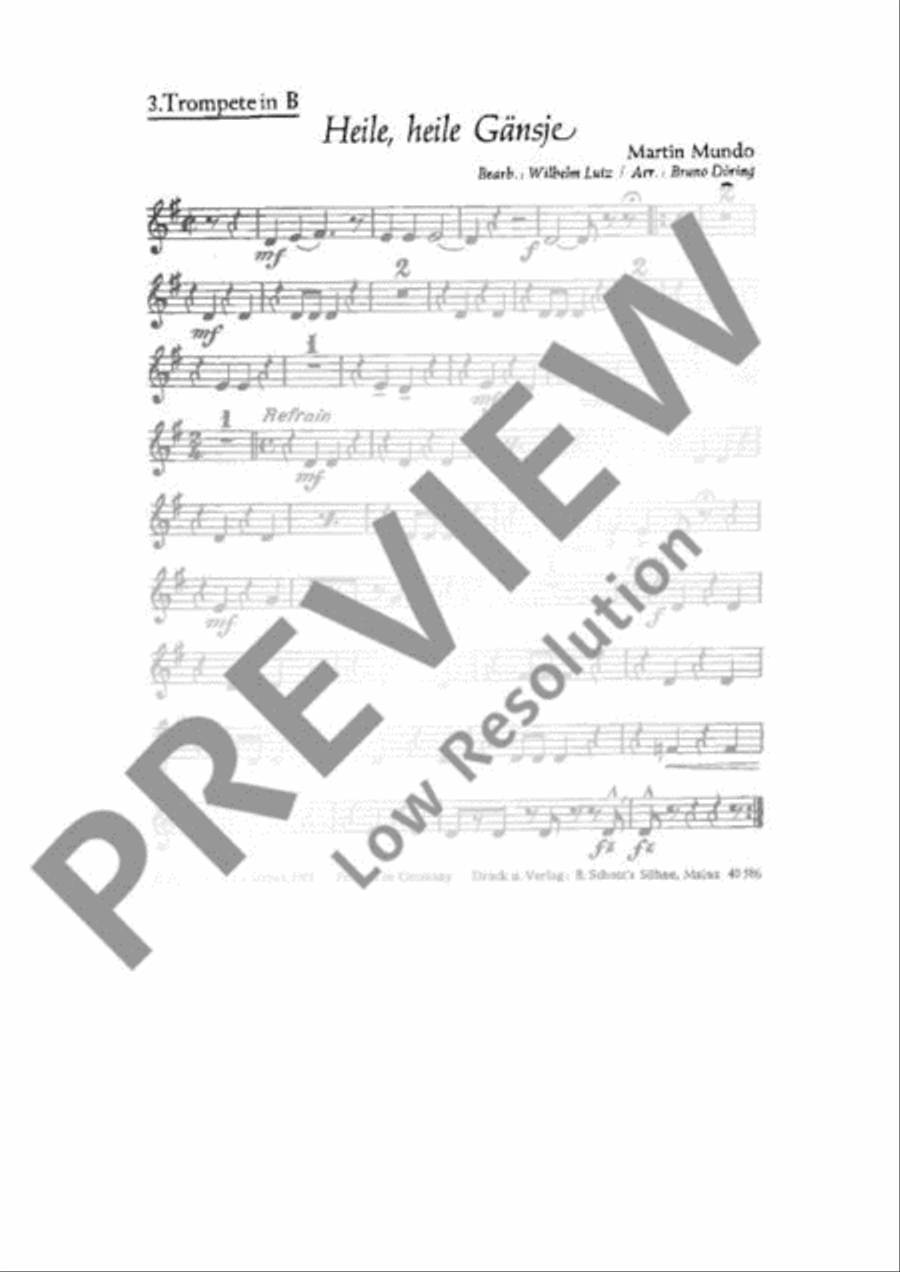 Heile, heile Gänsje Trumpet scores gallery preview page 2