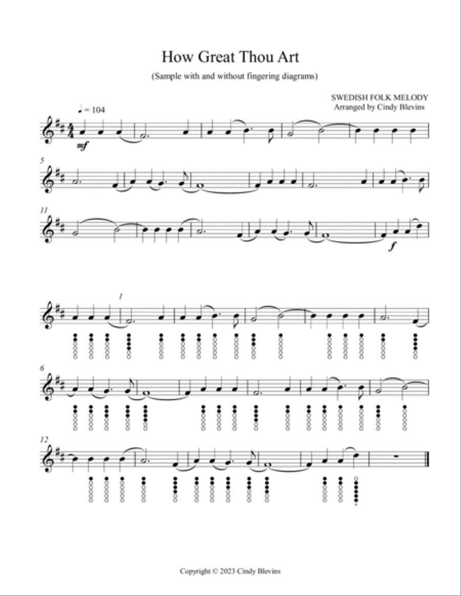 13 Hymns and Patriotic Songs, Solo Tin Whistle Tin Whistle scores gallery preview page 4