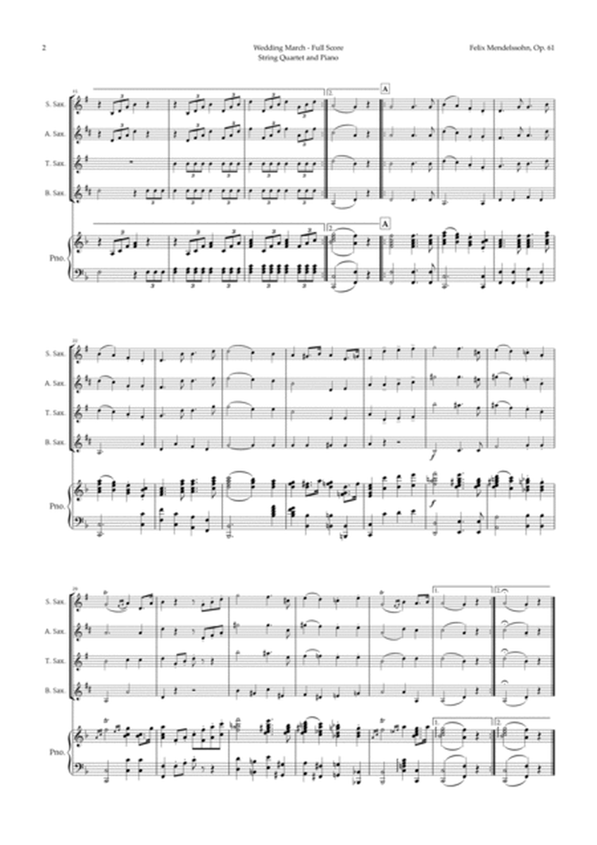Wedding March by Mendelssohn for Sax Quartet and Piano image number null