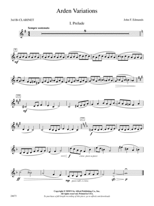 Arden Variations: 3rd B-flat Clarinet