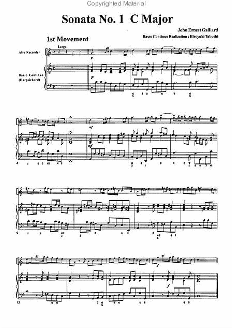 Sonata No. 1 in C Major Alto Recorder scores gallery preview page 3