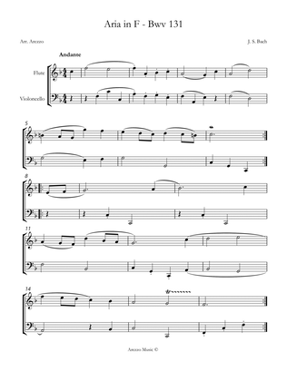 bach bwv anh. 131 gavotte in f major Flute and Cello Sheet Music
