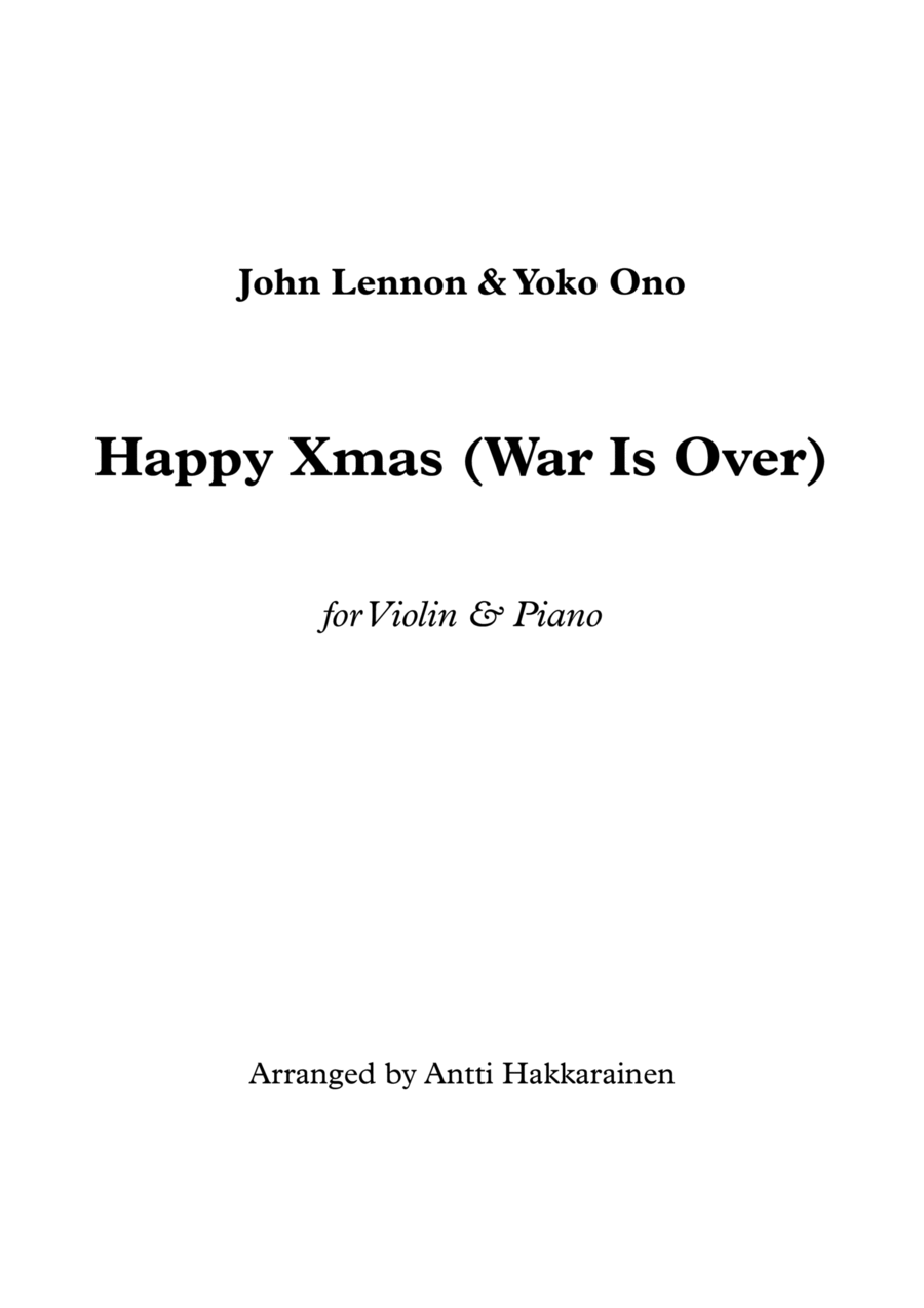Happy Xmas (war Is Over) Violin Solo scores gallery preview page 1