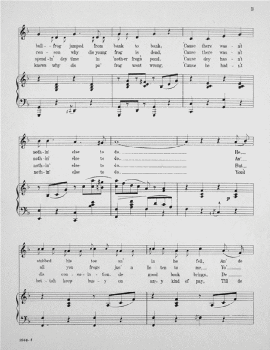 May Irwin's Frog Song Voice scores gallery preview page 3