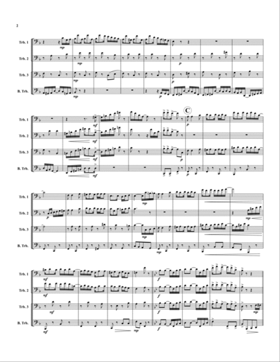 Easy Winners Trombone Quartet scores gallery preview page 2