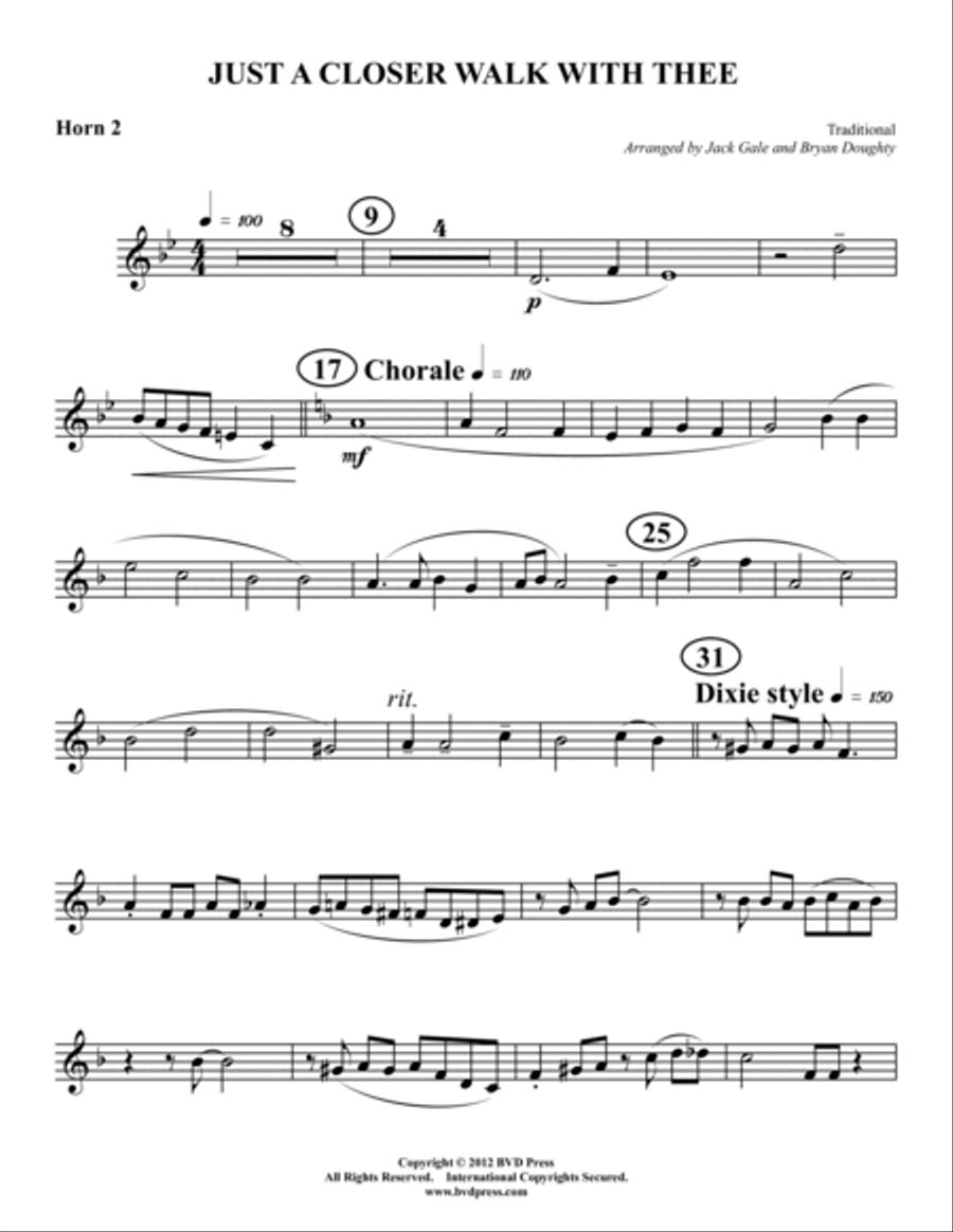 Just a Closer Walk With Thee Horn scores gallery preview page 6