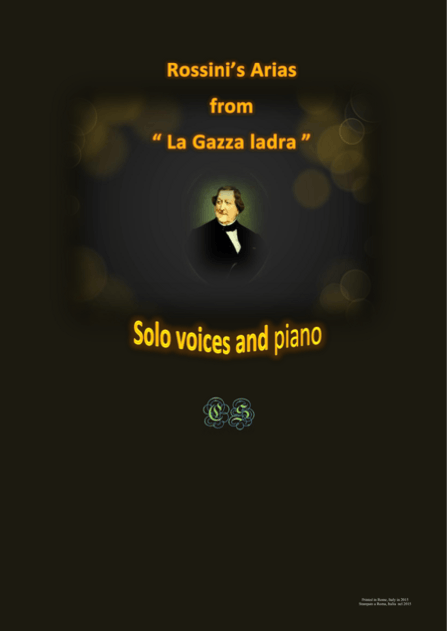 Rossini's arias from - La Gazza ladra - Solo voices and piano Voice Solo scores gallery preview page 1