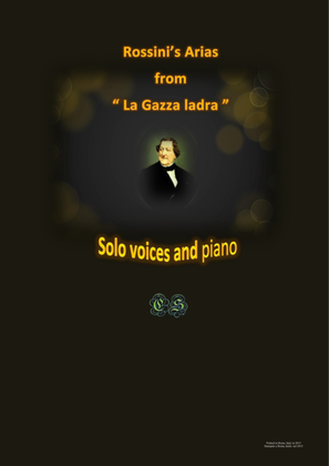 Book cover for Rossini's arias from - La Gazza ladra - Solo voices and piano