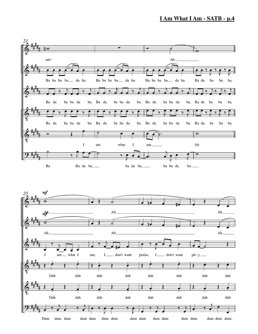 I Am What I Am Divisi scores gallery preview page 4