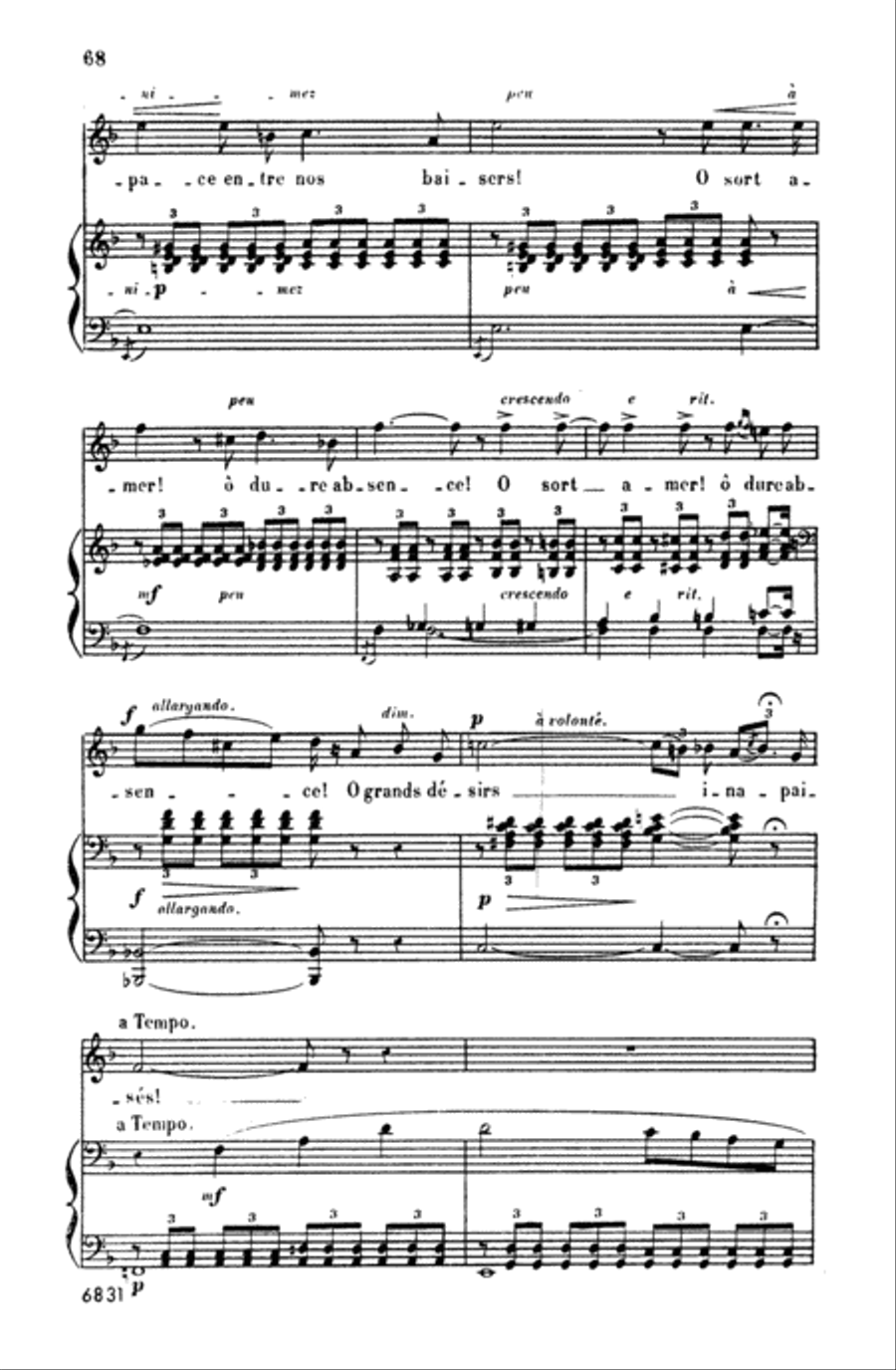 Bizet: Twenty Melodies-- Soprano or Tenor (French) Voice scores gallery preview page 3