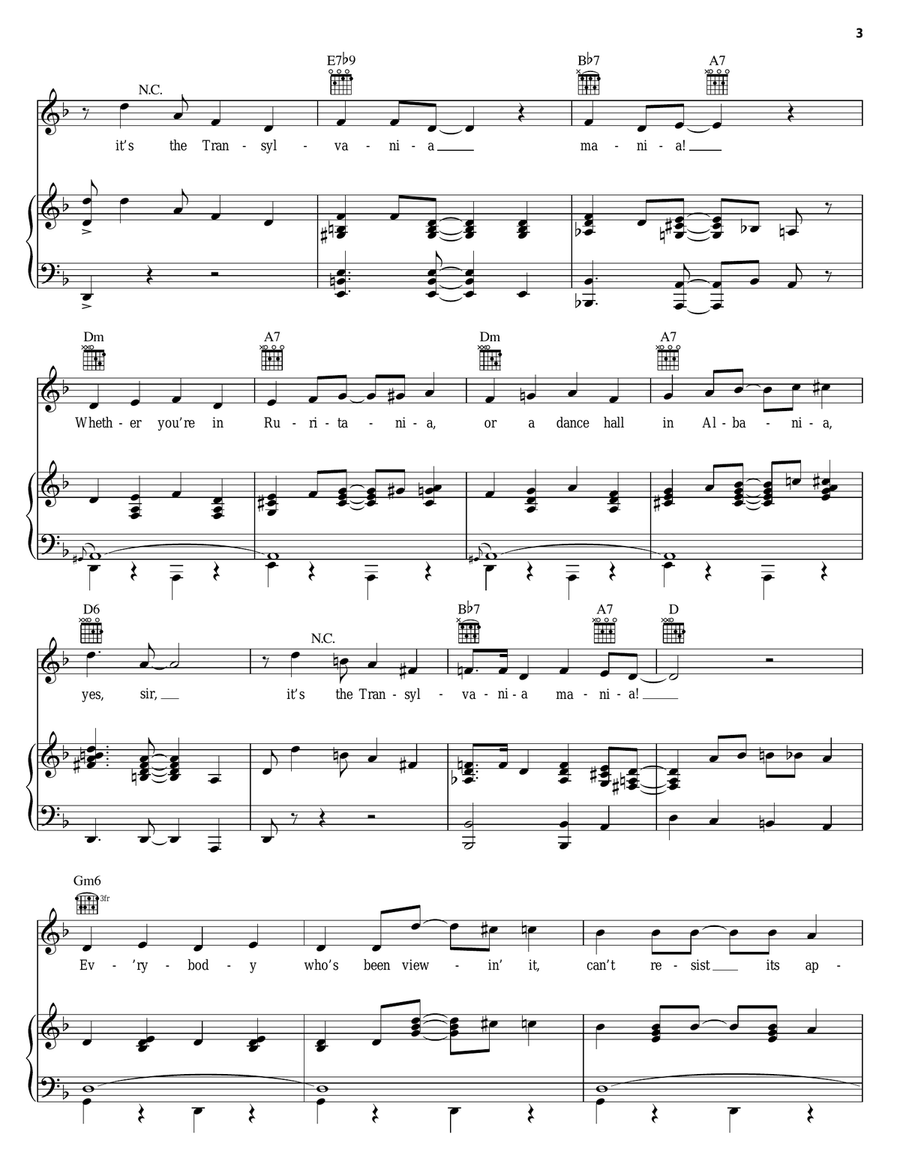Transylvania Mania Piano, Vocal, Guitar scores gallery preview page 3