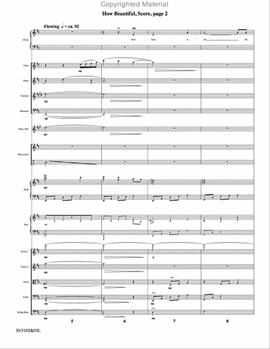How Beautiful - Orchestral Score and Parts Choir scores gallery preview page 3