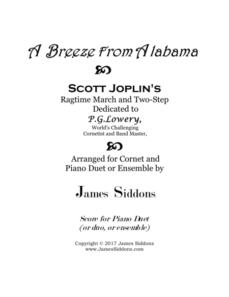 A Breeze from Alabama Piano Duet or Ensemble Part image number null