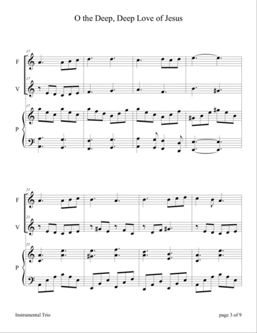 O the Deep, Deep Love of Jesus (for Flute and/or Violin Duet with Piano Accompaniment) image number null