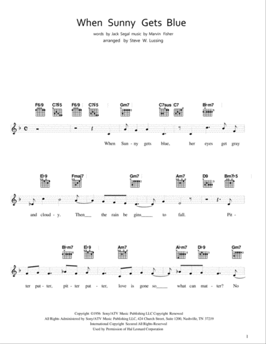 When Sunny Gets Blue Guitar scores gallery preview page 1