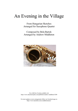 Book cover for An Evening in the Village arranged for Saxophone Quartet
