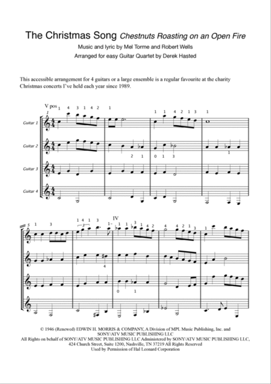 The Christmas Song (Chestnuts Roasting On An Open Fire) Guitar Ensemble scores gallery preview page 5