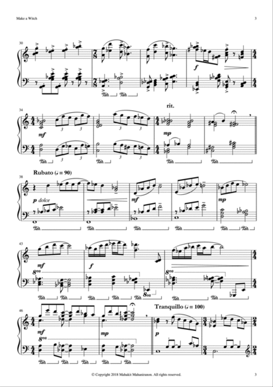 Make a Witch for Piano Solo - Digital Download Piano Solo scores gallery preview page 4