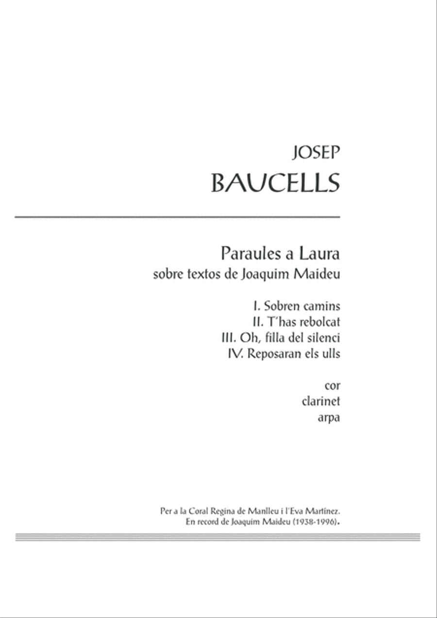 Paraules a Laura Paraules a Laura 4-Part scores gallery preview page 3