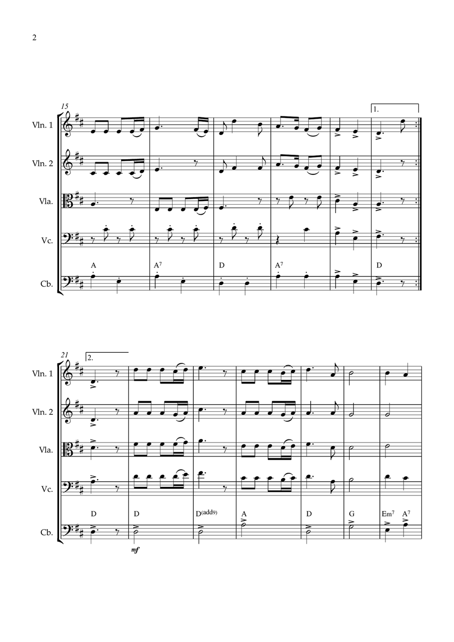 Joy To The World String quintet intermediate String Quintet scores gallery preview page 2