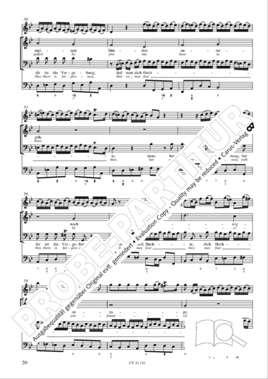 Form the deep, Lord, cried I, Lord, to Thee (Aus der Tiefe rufe ich, Herr, zu dir) 4-Part scores gallery preview page 21