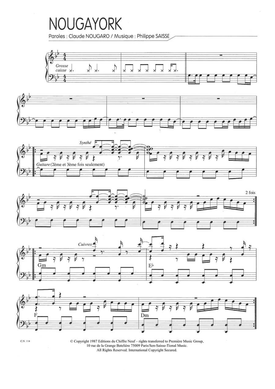 Nougayork Nougayork Piano, Vocal scores gallery preview page 1