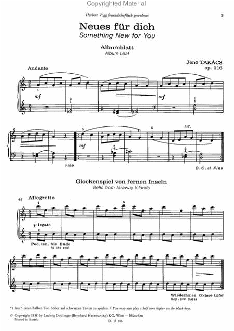Neues fur Dich / Something New For You Easy Piano scores gallery preview page 3