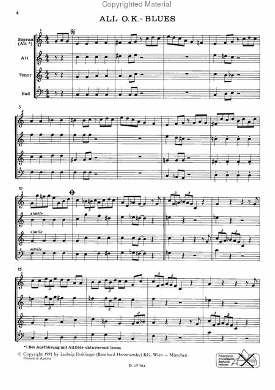 Cotton Blossom-Suite Flute Quartet scores gallery preview page 3