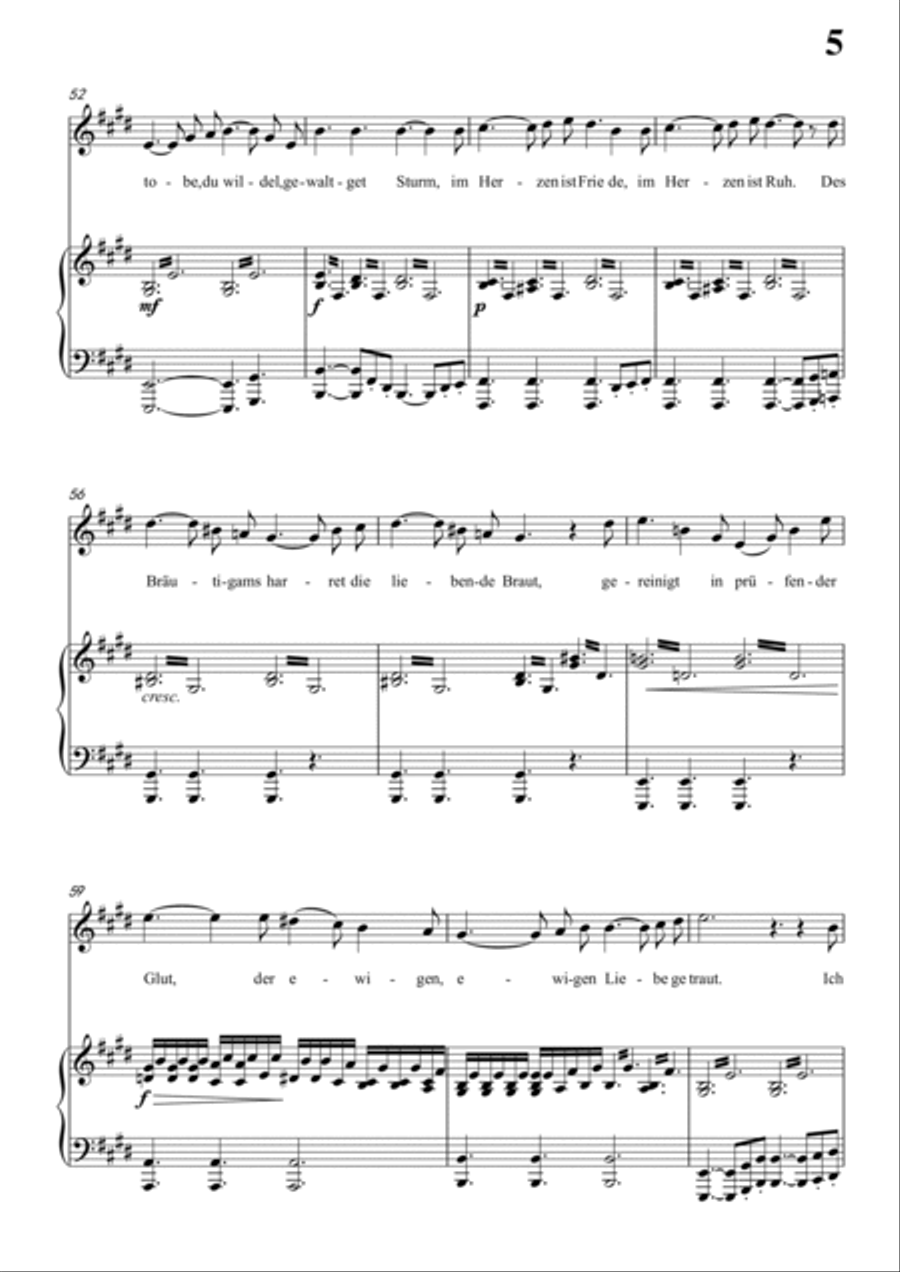 Schubert-Die junge nonne in e minor,for Vocal and Piano Voice scores gallery preview page 6