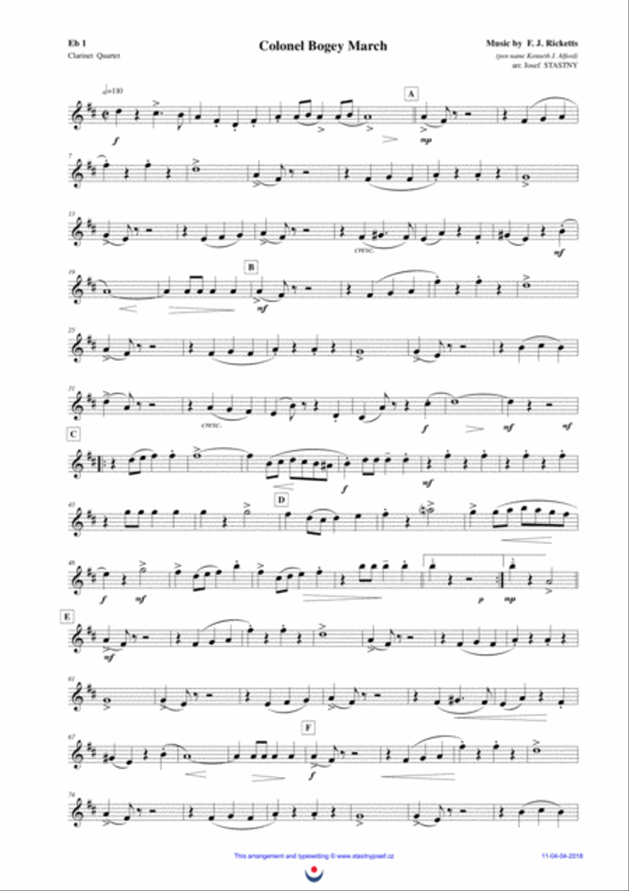 Colonel Bogey March Woodwind Quartet scores gallery preview page 5