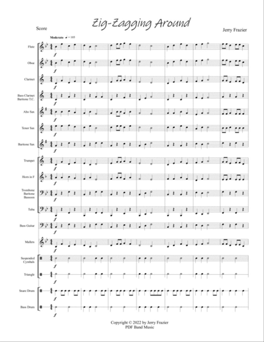 Zig-Zagging Around Zig-Zagging Around Concert Band scores gallery preview page 2