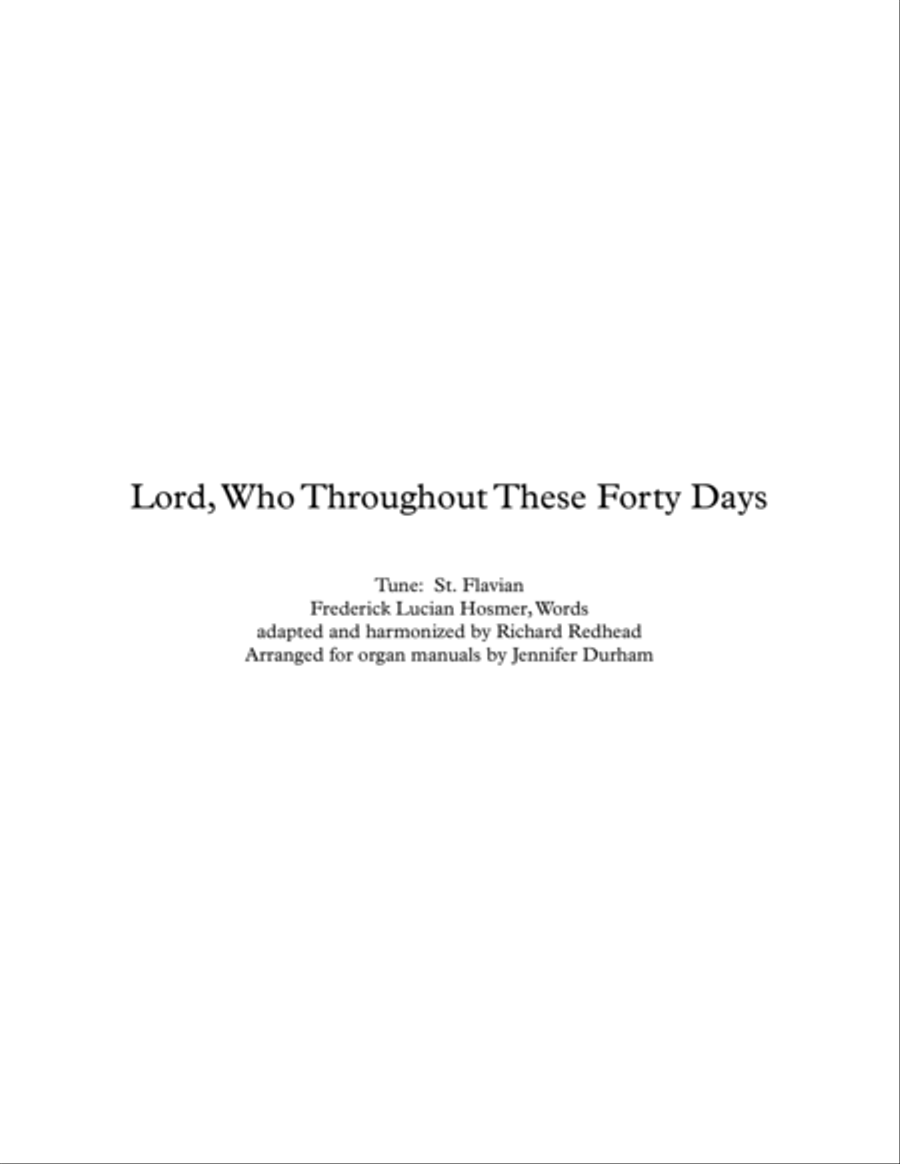 Lord, Who Throughout These Forty Days Organ Solo scores gallery preview page 1