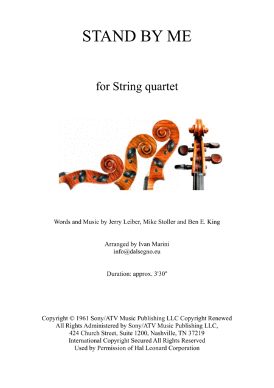 Stand By Me by Ben E. King String Quartet - Digital Sheet Music