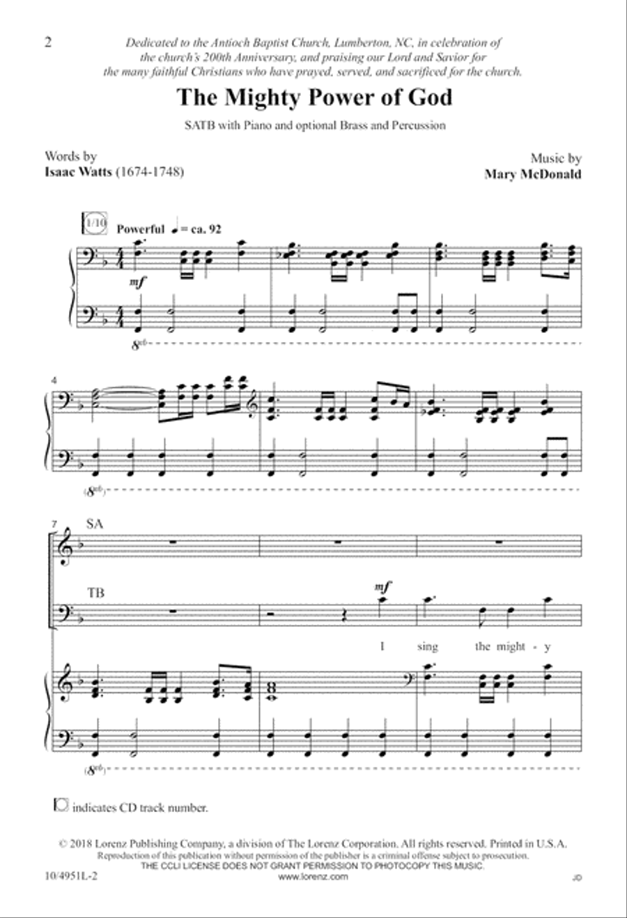 The Mighty Power of God 4-Part scores gallery preview page 2