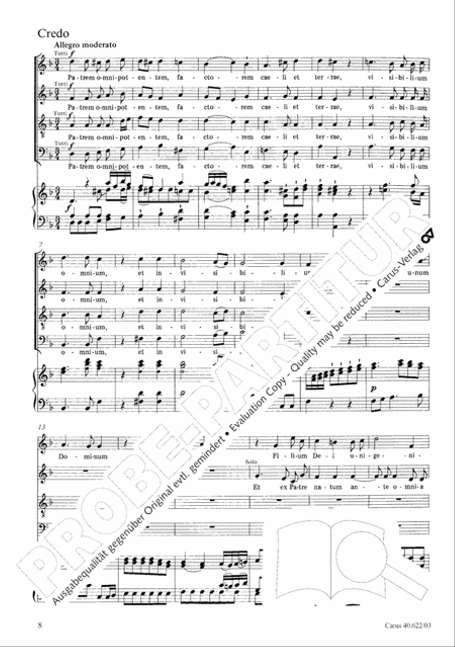 Missa brevis in D minor 4-Part scores gallery preview page 13