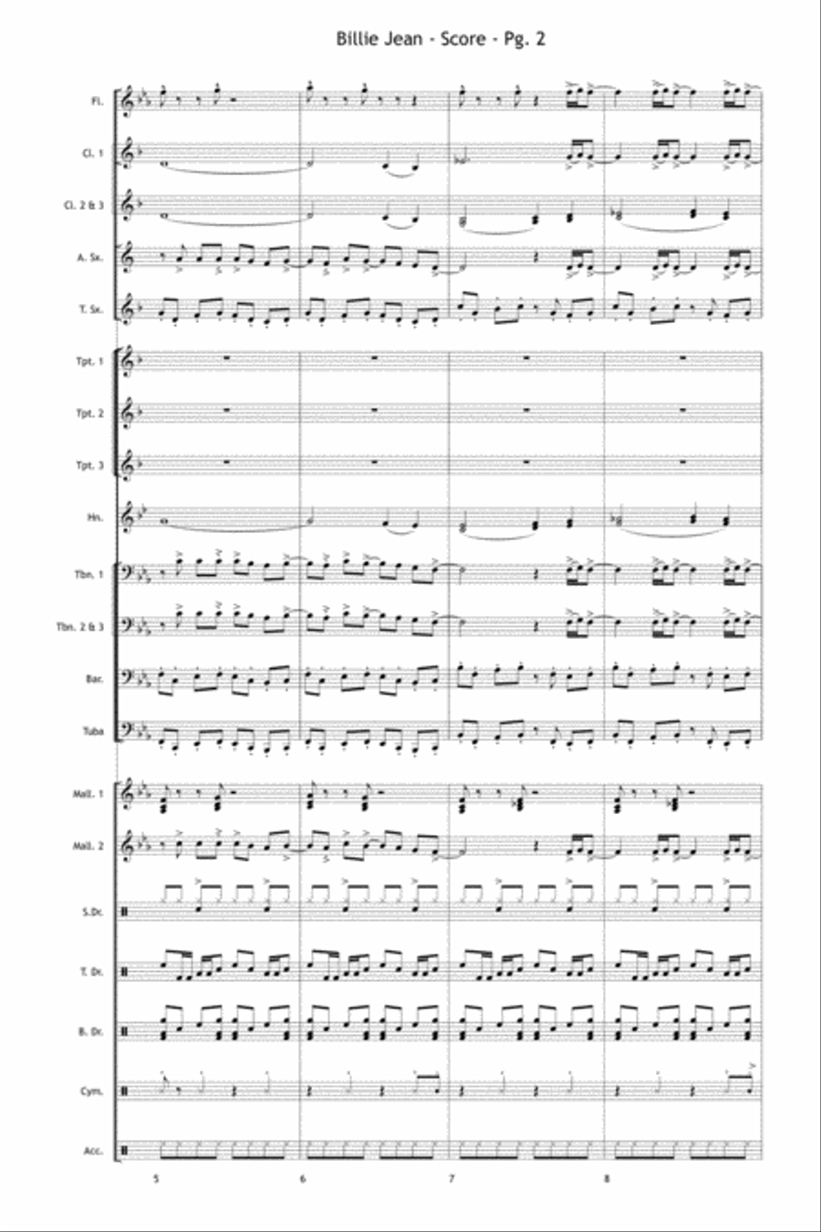 Billie Jean Billie Jean Marching Band scores gallery preview page 3