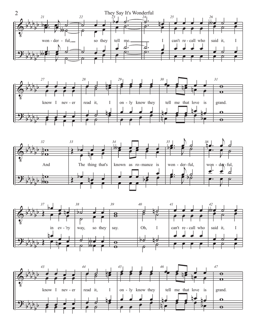 They Say It's Wonderful TTBB scores gallery preview page 2