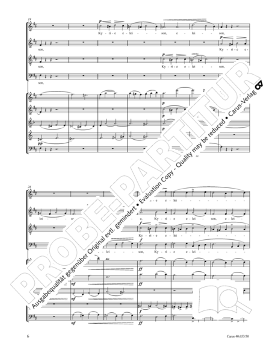 Mass in D Major (Missa in D) 4-Part scores gallery preview page 7