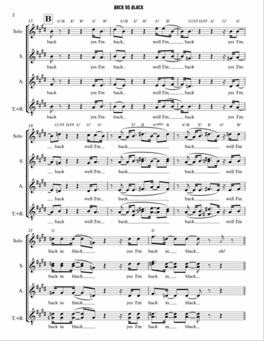 Back In Black 4-Part scores gallery preview page 2