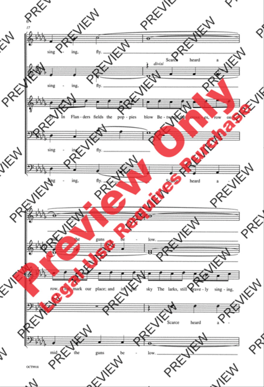 Flanders Fields 4-Part scores gallery preview page 6