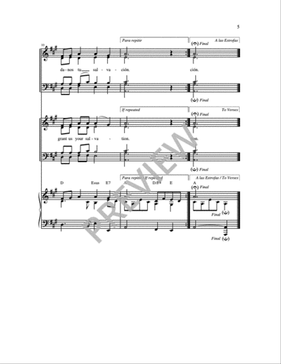 Muéstranos Señor / Lord Show Us Your Mercy 4-Part scores gallery preview page 9