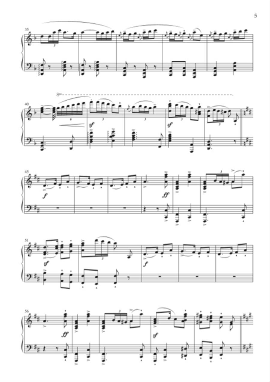 Marche de Noel, from Les pecheurs de Saint-Jean Piano Solo scores gallery preview page 4