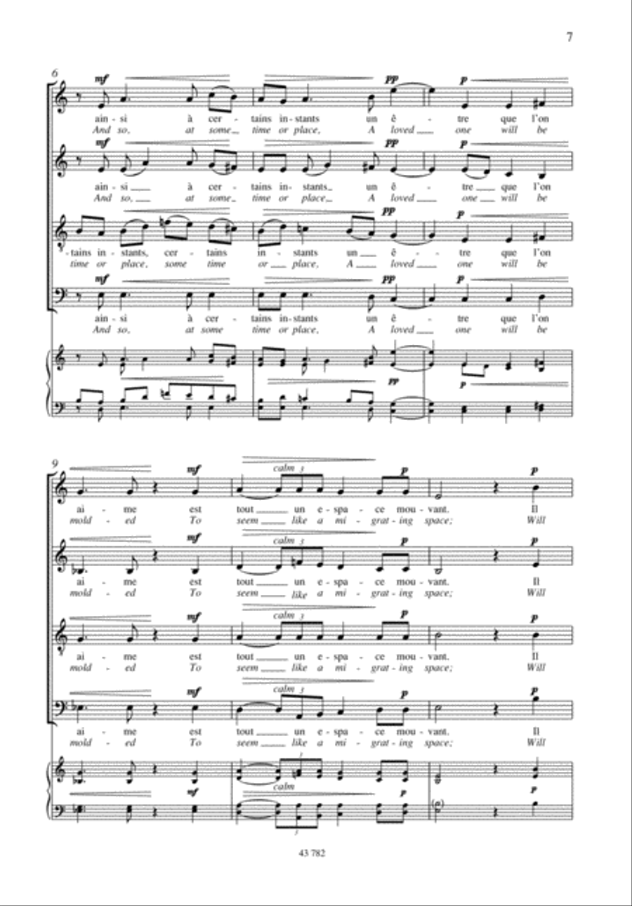 Six Chansons 4-Part scores gallery preview page 5