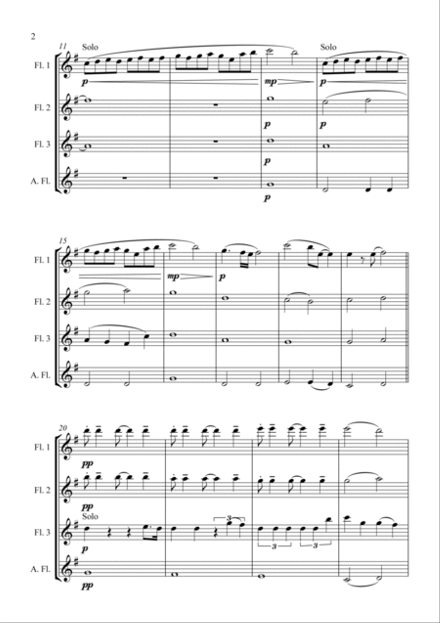 Time To Say Goodbye Flute Quartet scores gallery preview page 4